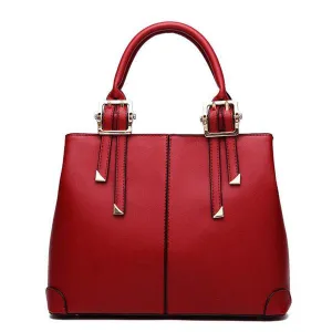 Kattee Style Genuine Leather Tote Bag Wine