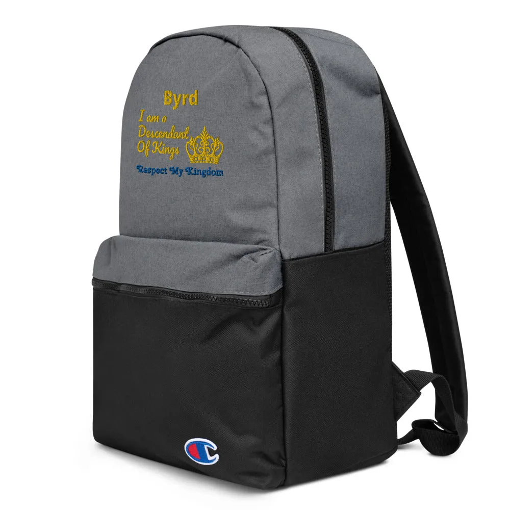 King Embroidered Champion Backpack