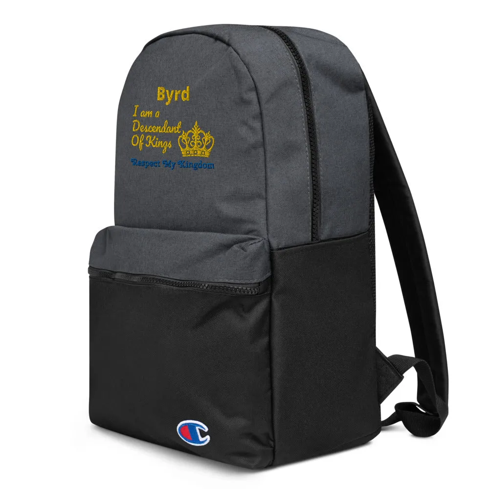 King Embroidered Champion Backpack