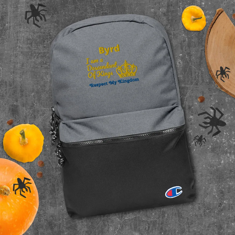 King Embroidered Champion Backpack