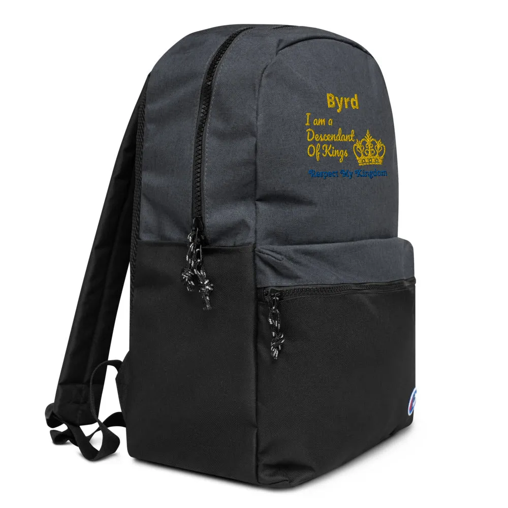 King Embroidered Champion Backpack