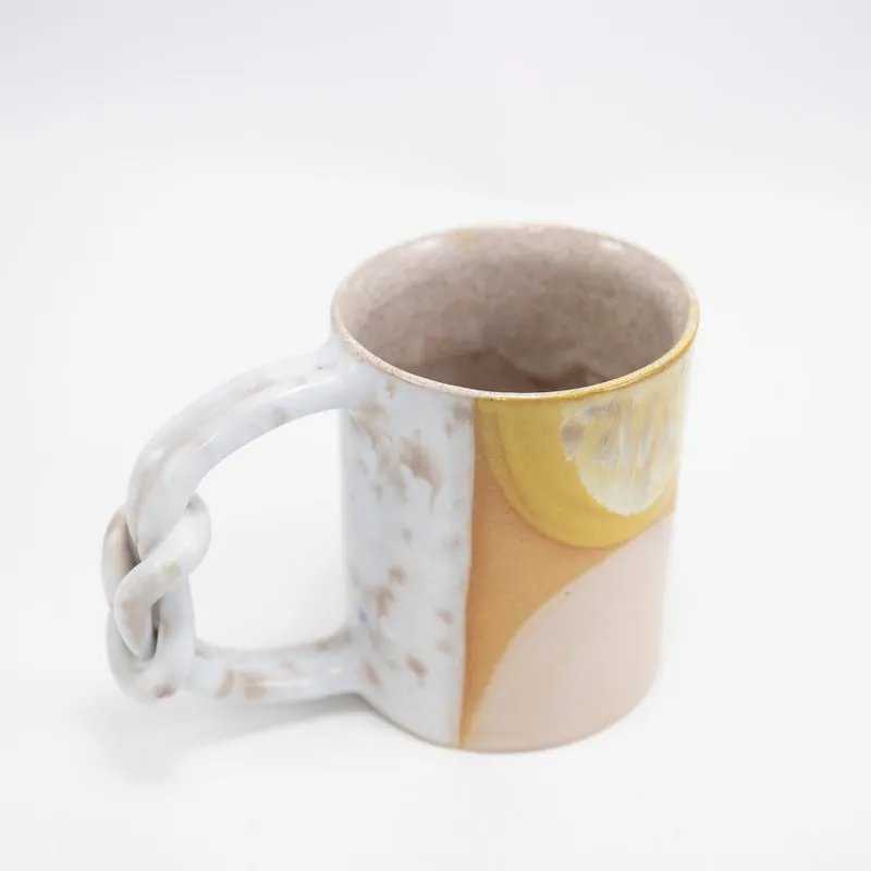 Knot Mug with White Handle