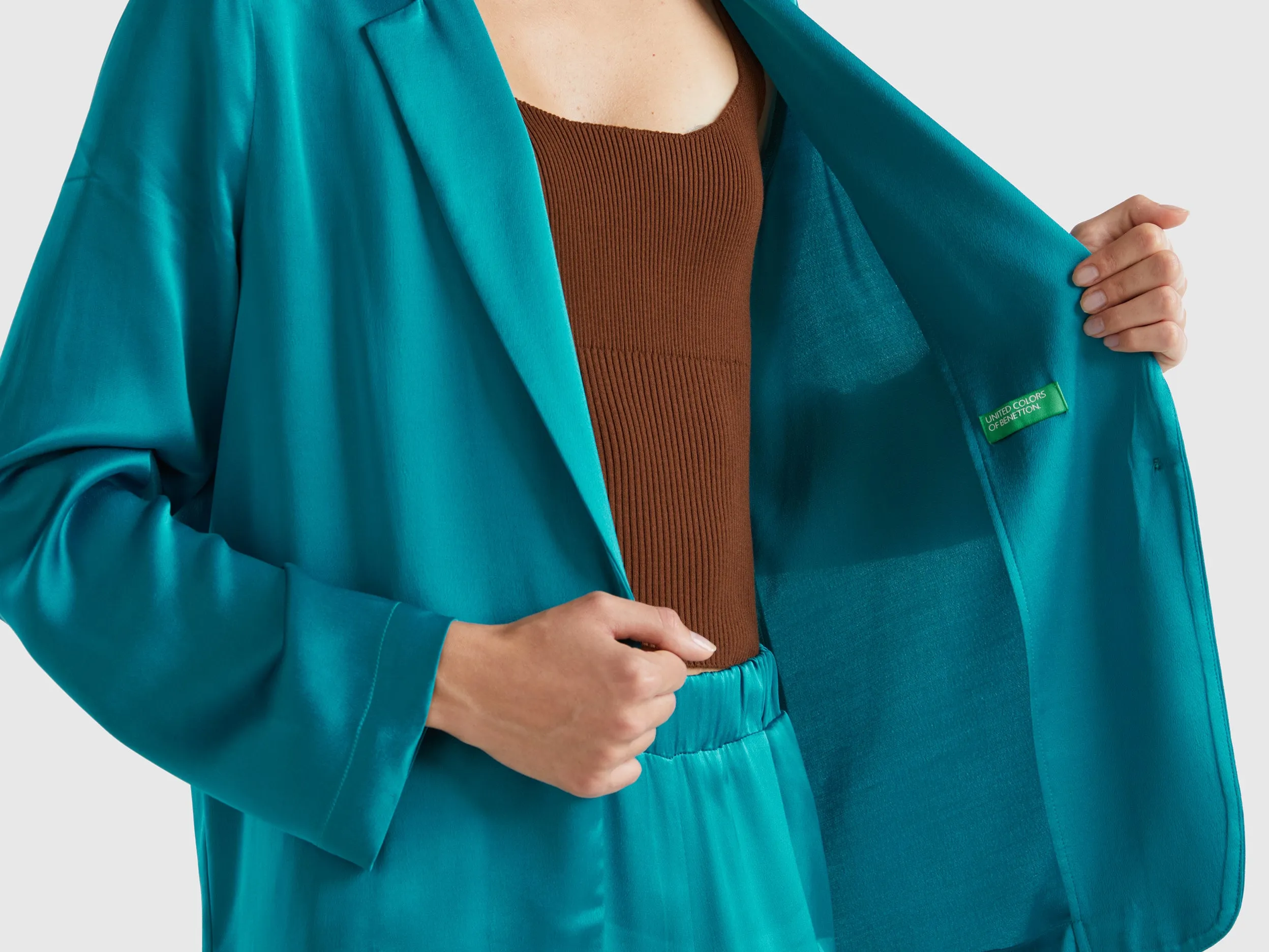 Lapel Solid Blazer