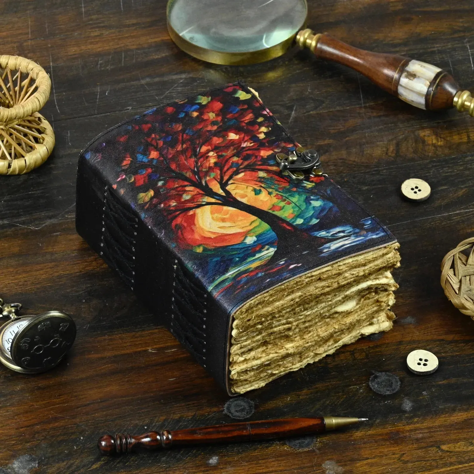 Large leather journal, Tree of Life Journal