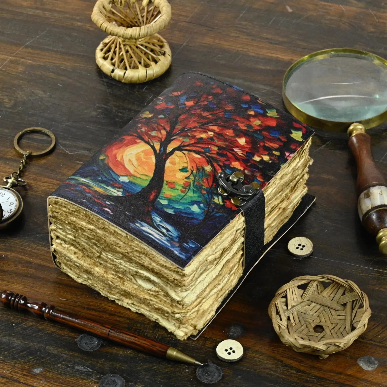 Large leather journal, Tree of Life Journal