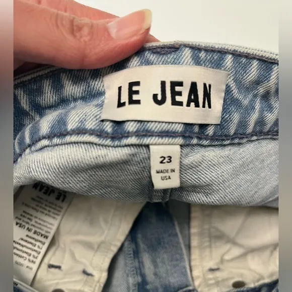 LE JEAN High Rise Sabine Straight Jeans in Flora Wash Sz 23