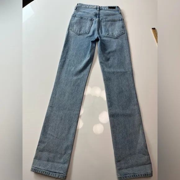 LE JEAN High Rise Sabine Straight Jeans in Flora Wash Sz 23