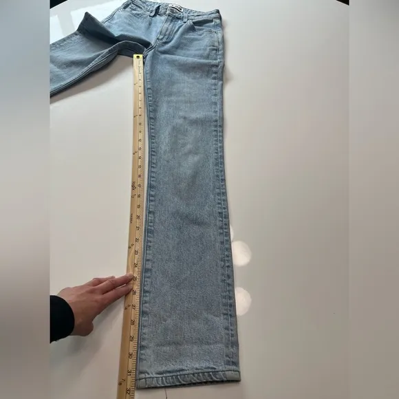 LE JEAN High Rise Sabine Straight Jeans in Flora Wash Sz 23