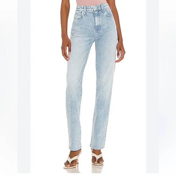 LE JEAN High Rise Sabine Straight Jeans in Flora Wash Sz 23