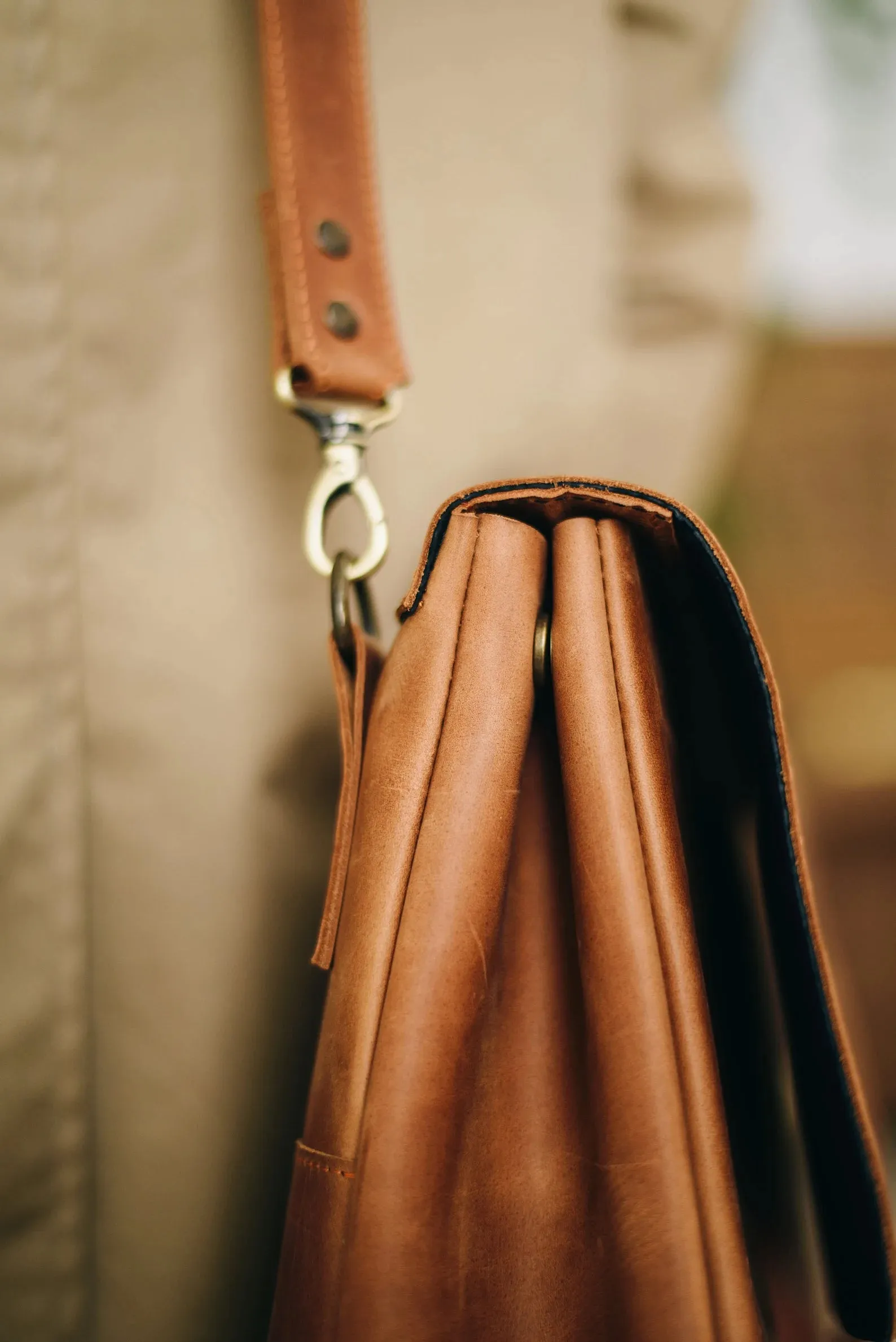 Leather satchel bag, leather briefcase