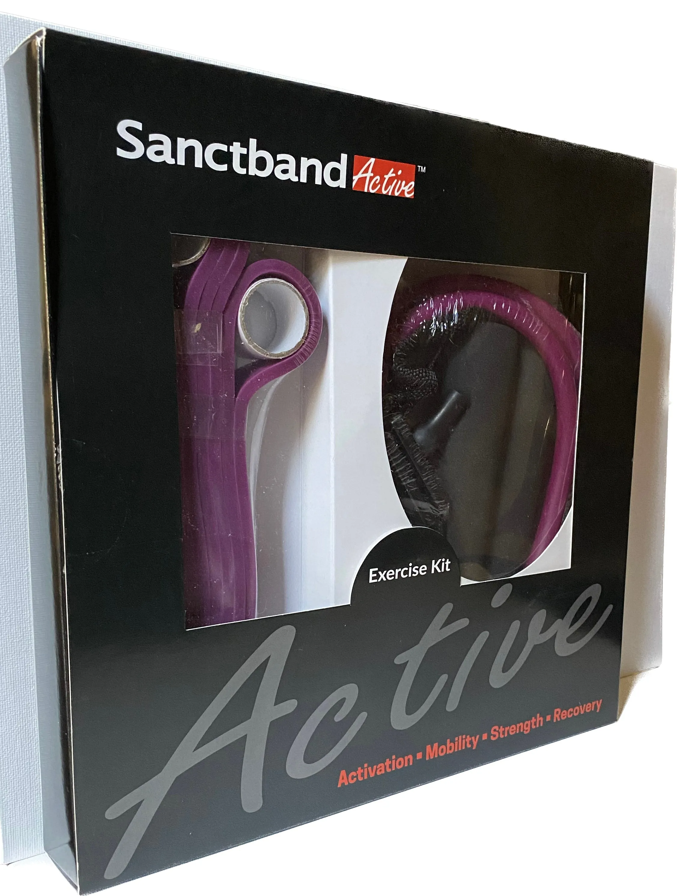 Level 3 Purple Sanctband Active Resiatance Band 3 in 1 Exercise Kit Tubing W/Handles, Loop Band, Super Loop Crossfit