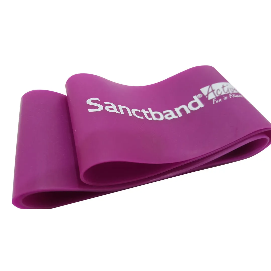 Level 3 Purple Sanctband Active Resiatance Band 3 in 1 Exercise Kit Tubing W/Handles, Loop Band, Super Loop Crossfit