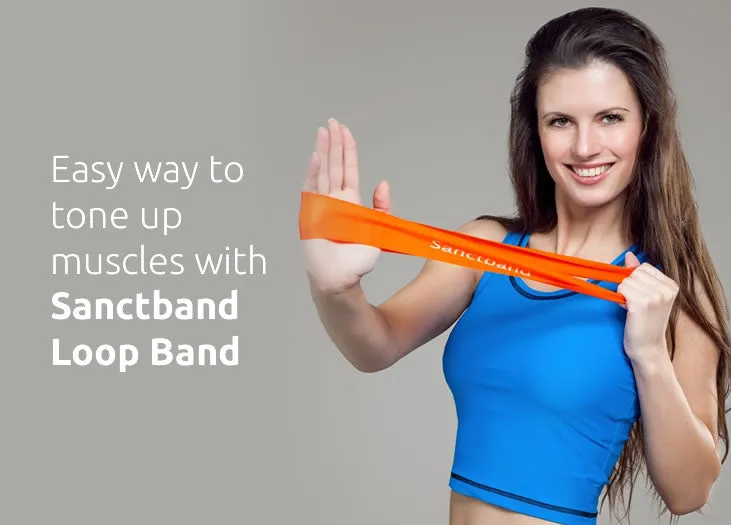 Level 3 Purple Sanctband Active Resiatance Band 3 in 1 Exercise Kit Tubing W/Handles, Loop Band, Super Loop Crossfit