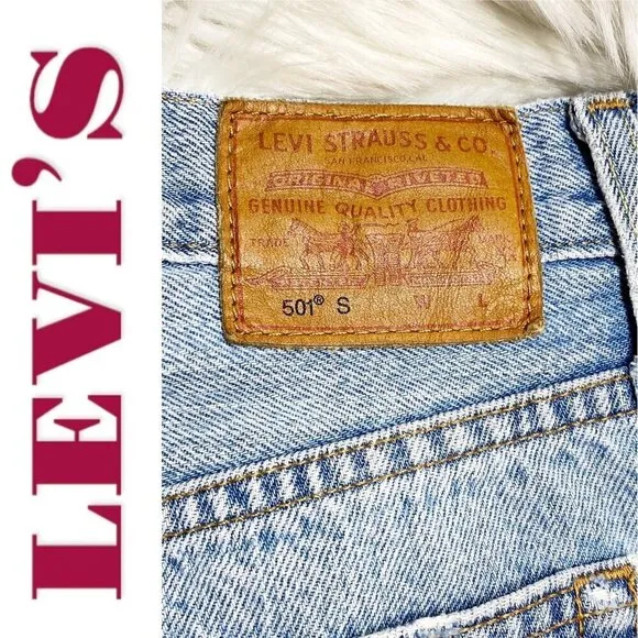 LEVI'S 501S Premium Big E Selvedge Button Fly Distressed Skinny Jeans, Size 25