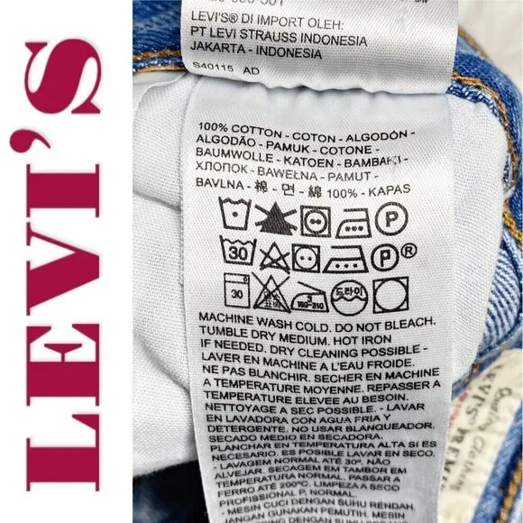 LEVI'S 501S Premium Big E Selvedge Button Fly Distressed Skinny Jeans, Size 25