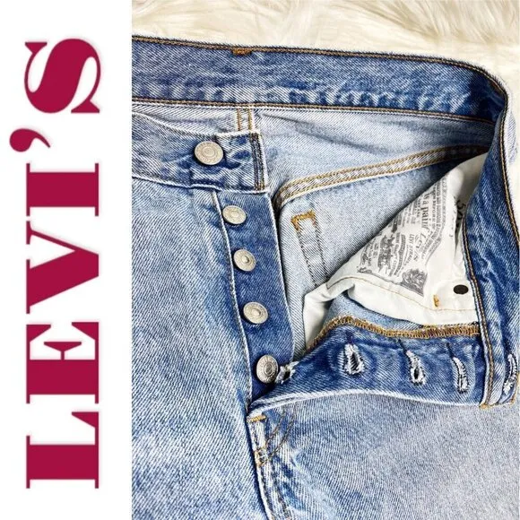 LEVI'S 501S Premium Big E Selvedge Button Fly Distressed Skinny Jeans, Size 25