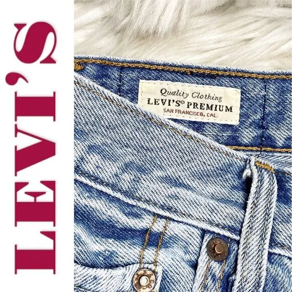 LEVI'S 501S Premium Big E Selvedge Button Fly Distressed Skinny Jeans, Size 25