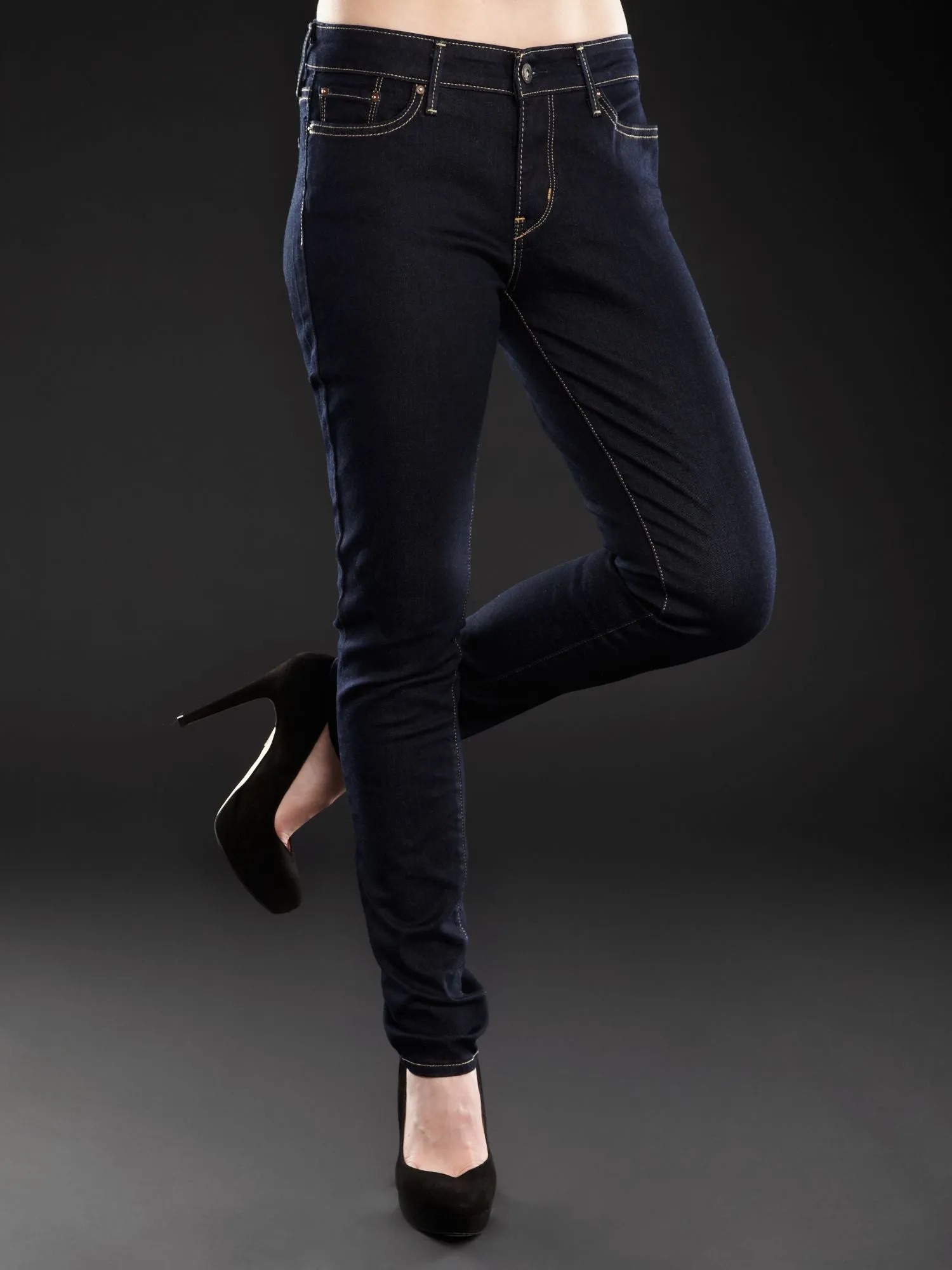 Levi's Blue Mid Rise Slight Curve Id Skinny Leg Jeans Size 00 24 X 32