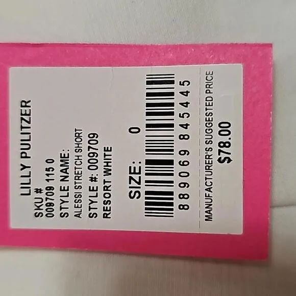 Lilly Pulitzer Alessi stretch short size 0