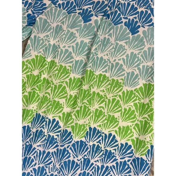 Lilly Pulitzer Captiva Tunic Womens Small White Blue Green Button Cover Up Dress