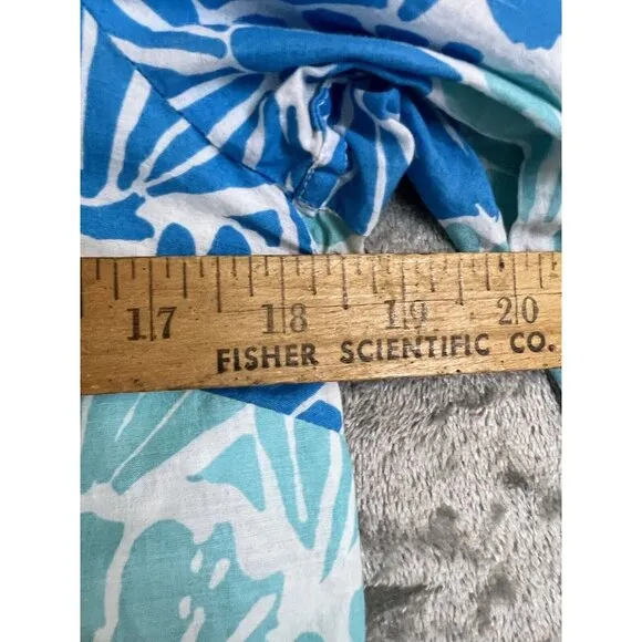 Lilly Pulitzer Captiva Tunic Womens Small White Blue Green Button Cover Up Dress