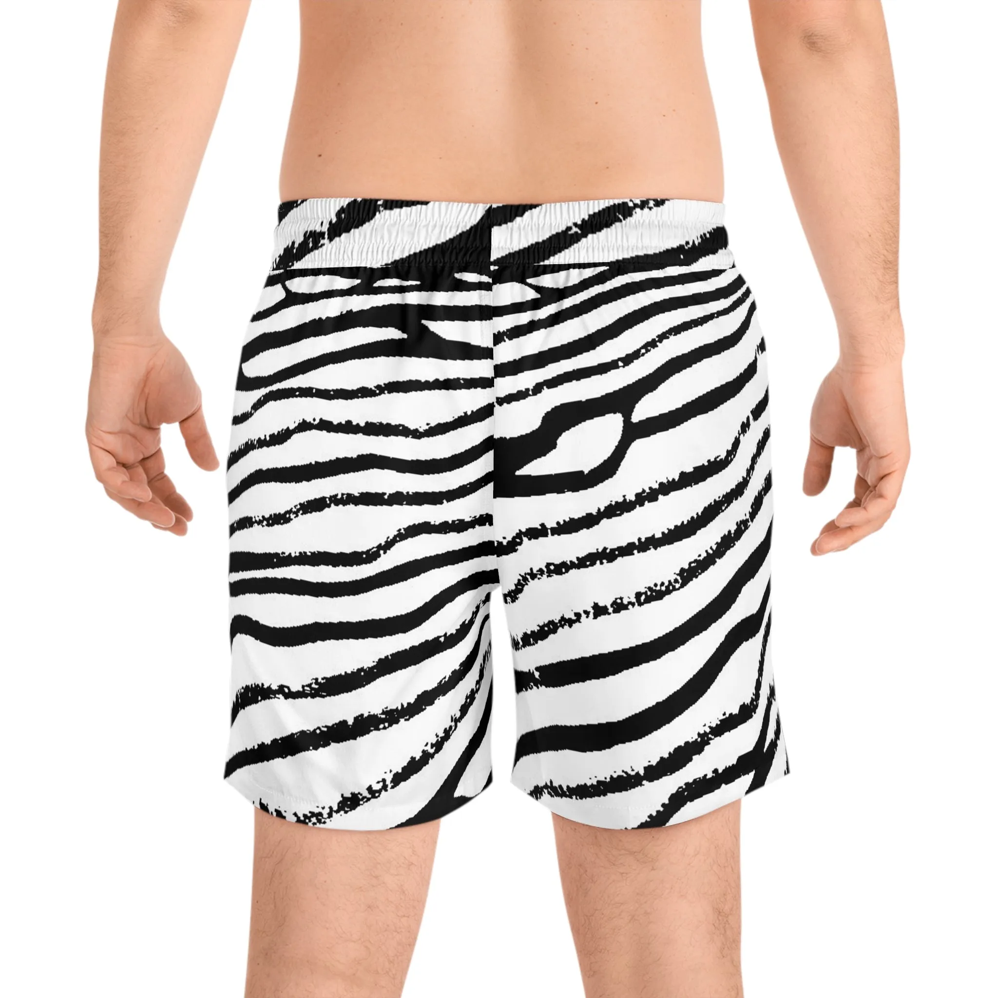 Lines Men's Mid-Length Swim Shorts (AOP)