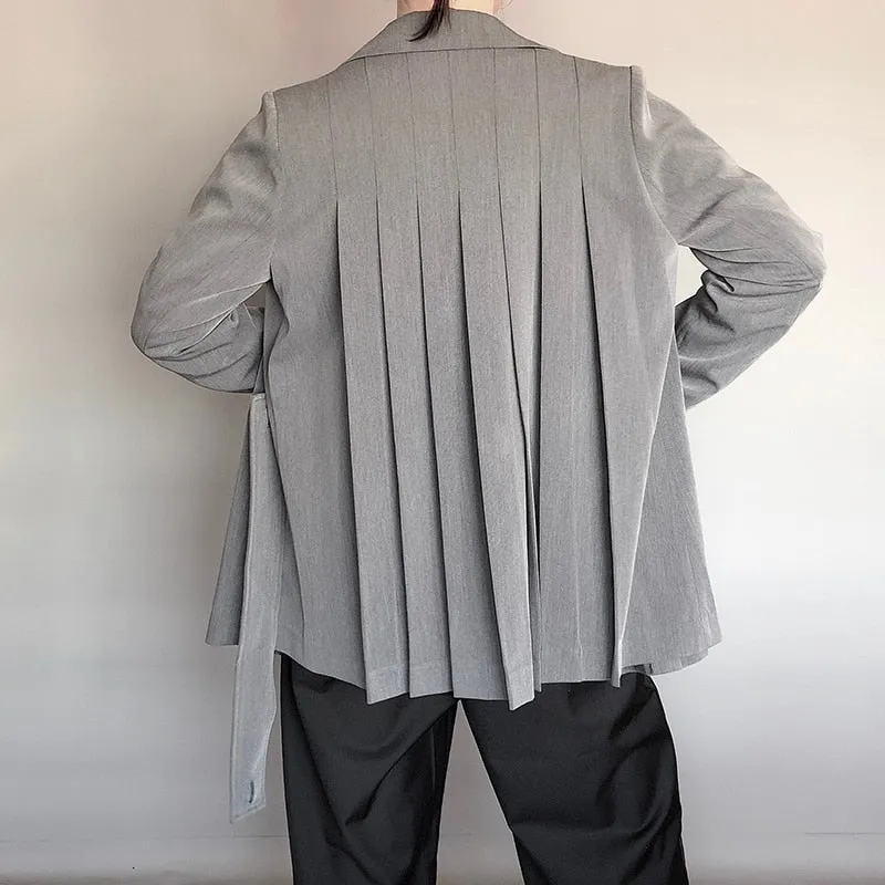 Long Sleeve Loose Ruched Lace Up Suit Female Clothing