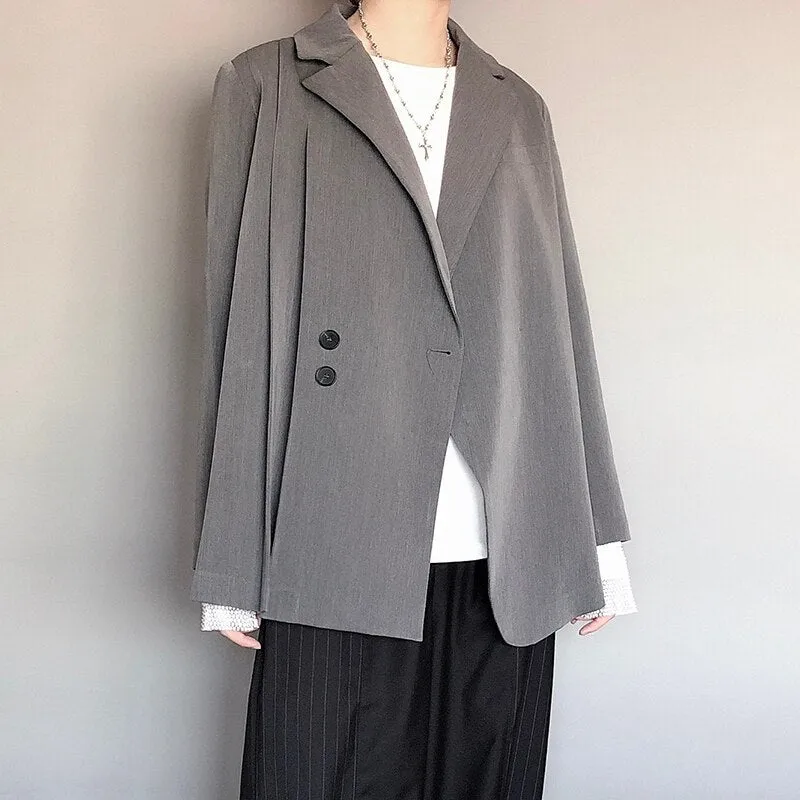 Long Sleeve Loose Ruched Lace Up Suit Female Clothing