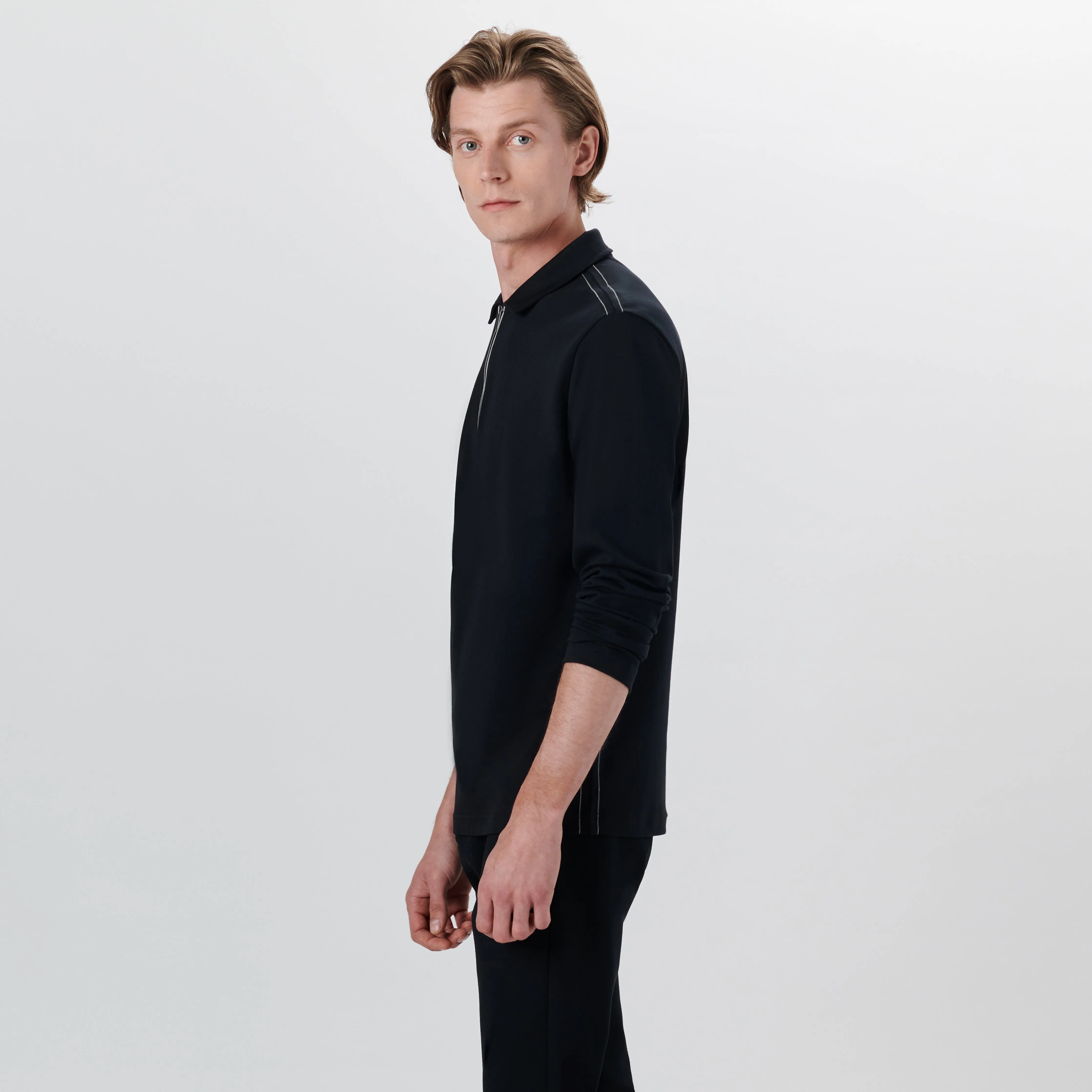 Long Sleeve Quarter Zip Polo