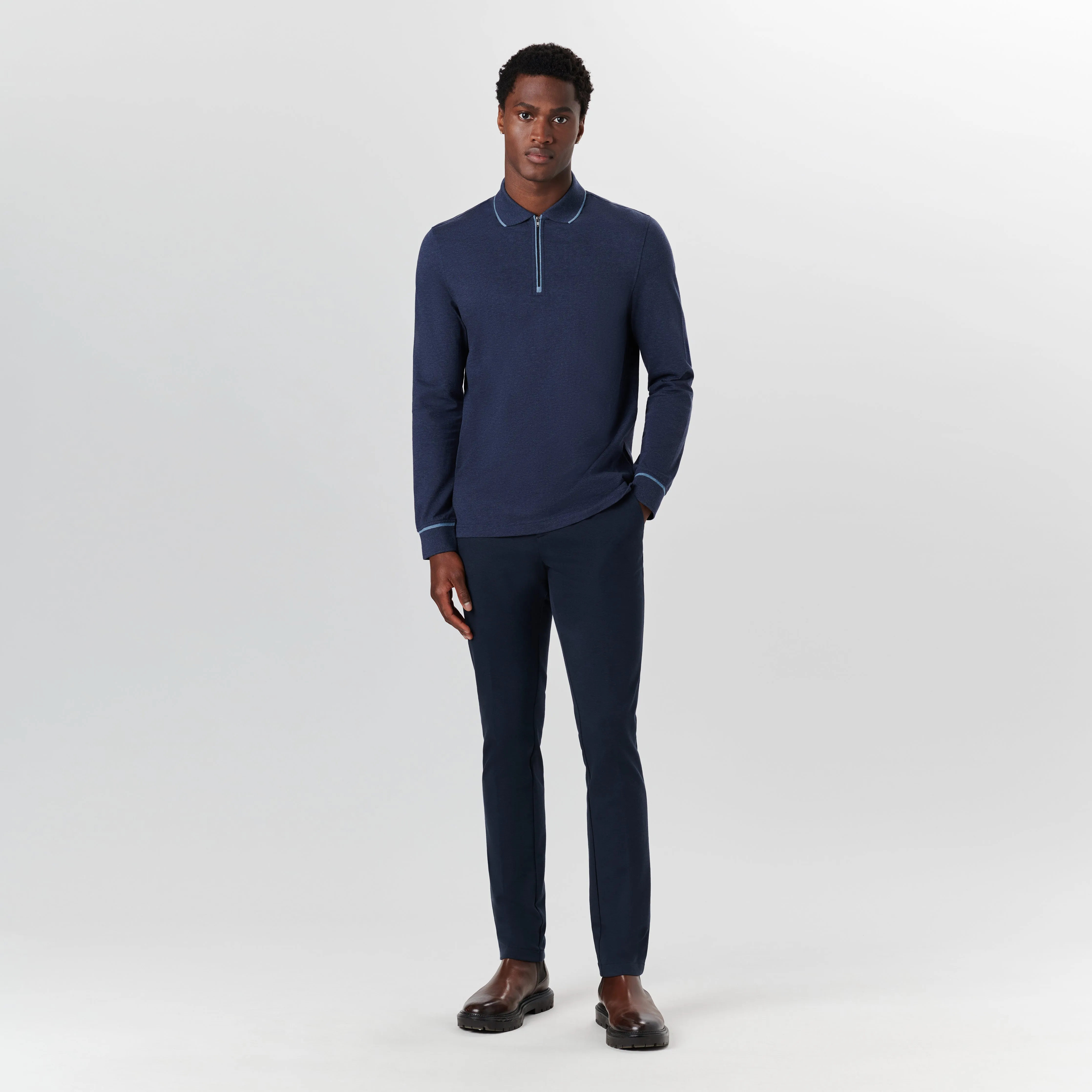 Long Sleeve Quarter Zip Polo