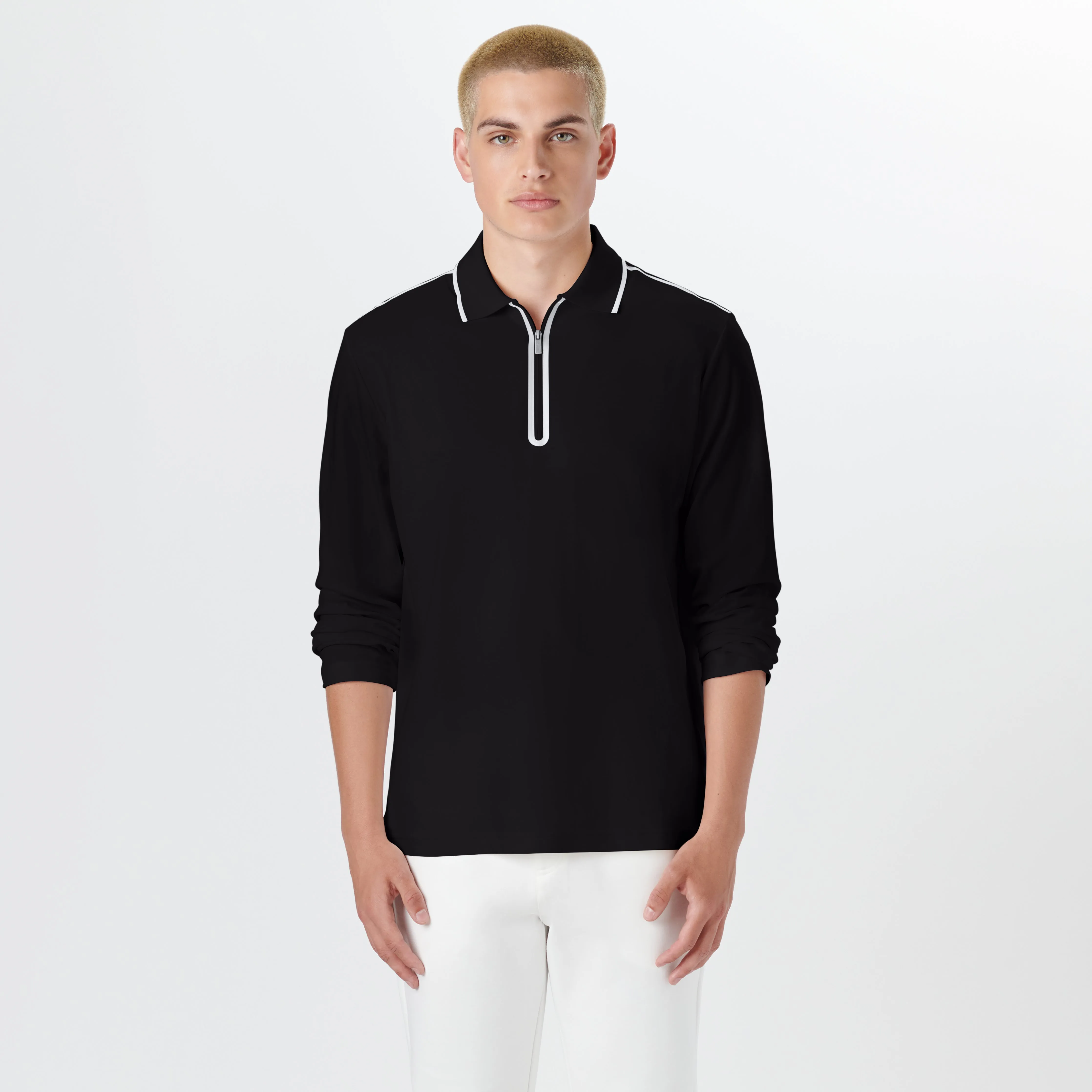 Long Sleeve Quarter Zip Polo