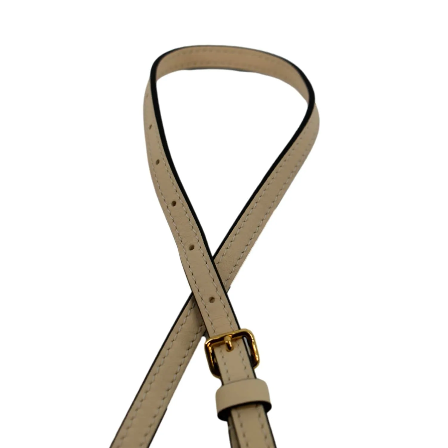 LOUIS VUITTON Leather Adjustable Shoulder Strap Beige