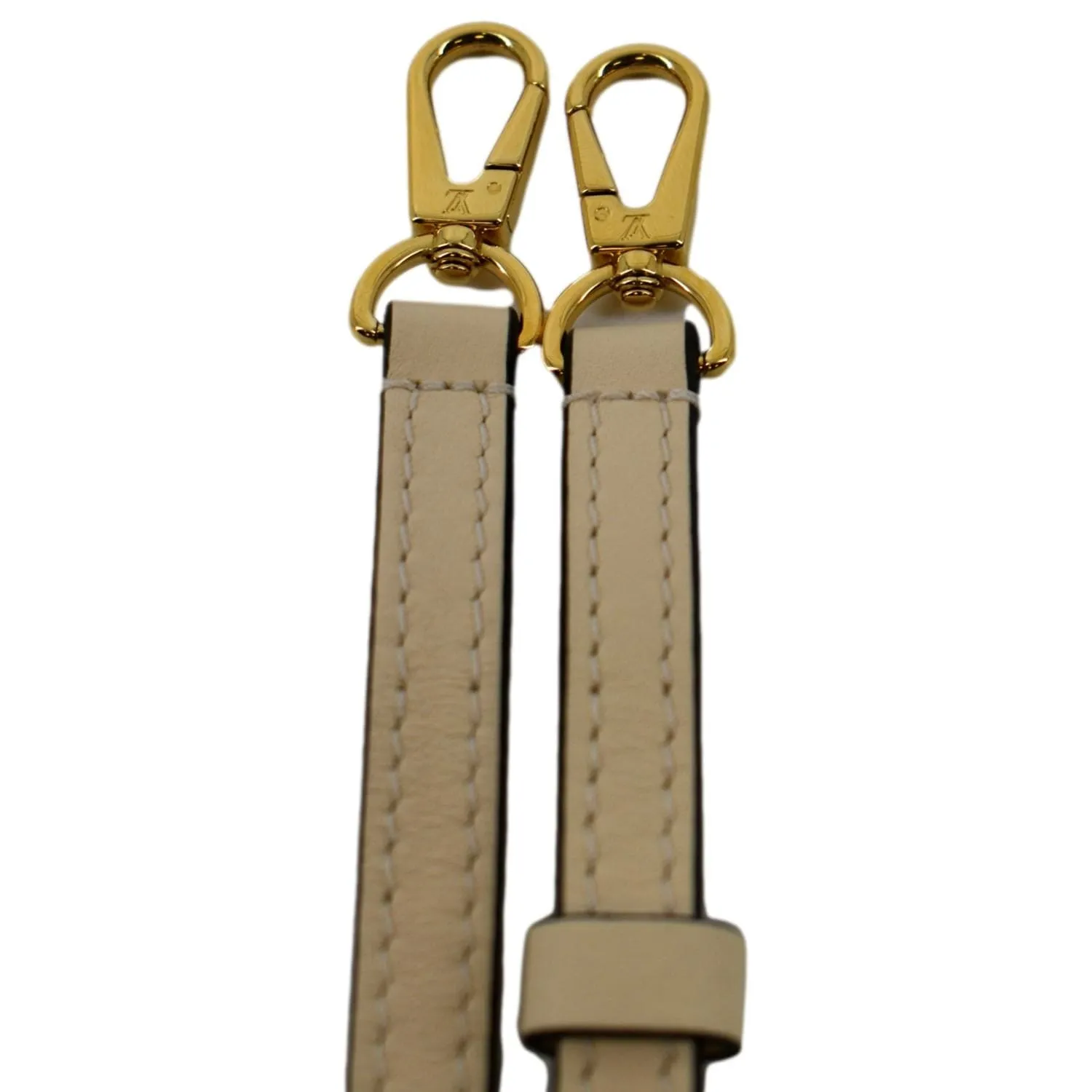 LOUIS VUITTON Leather Adjustable Shoulder Strap Beige