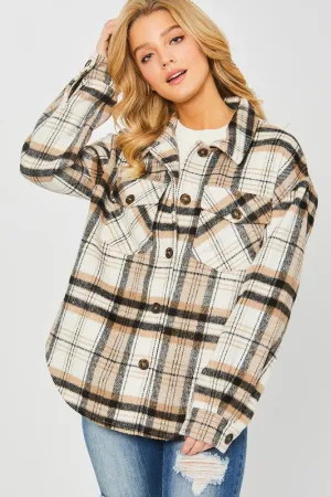 Love Tree Plaid Bust Pocket Shacket