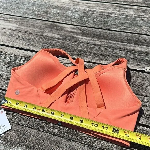 Lululemon Energy Bra High Support Zip-Front High Support 34C NWT coral kiss 💋