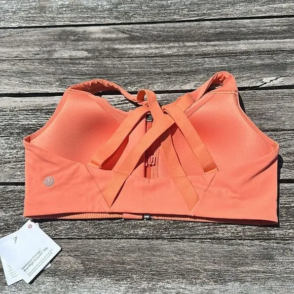 Lululemon Energy Bra High Support Zip-Front High Support 34C NWT coral kiss 💋