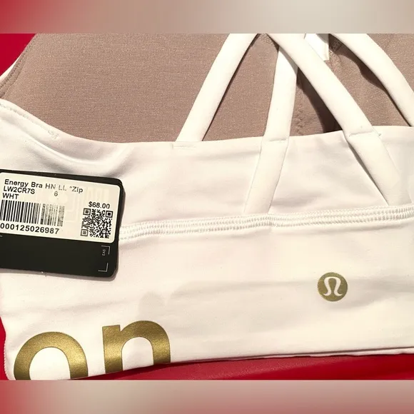 lululemon Gold edition white bra