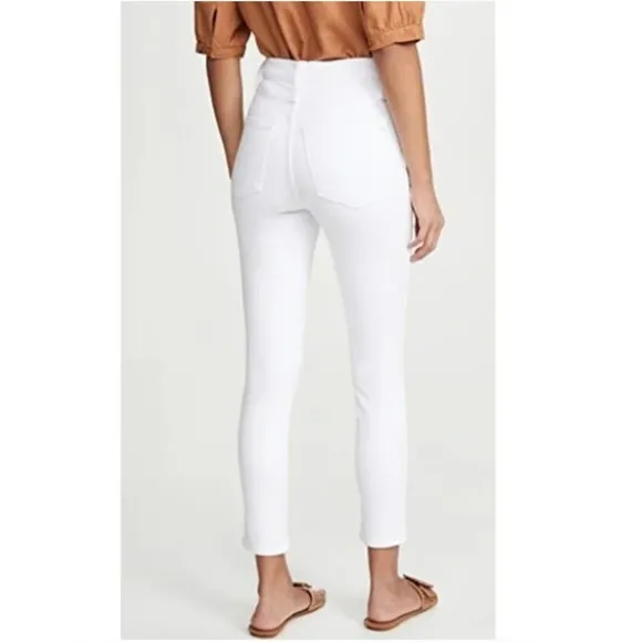 Madewell 10'' High Rise Crop  White Jeans Button Fly Denim Size 32