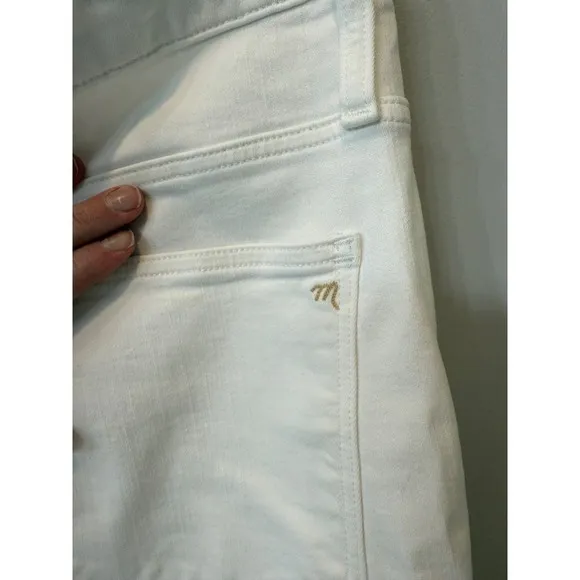 Madewell 10'' High Rise Crop  White Jeans Button Fly Denim Size 32
