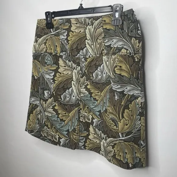 Marc by Marc Jacobs Elm Brown Baroque Acanthus Leaf Print Mini Skirt