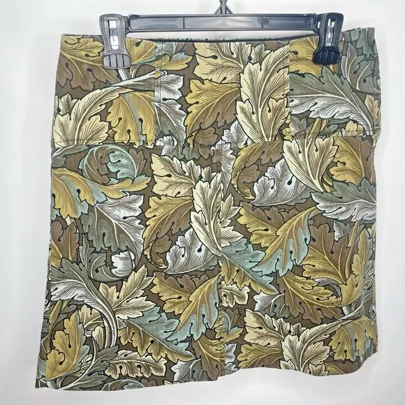Marc by Marc Jacobs Elm Brown Baroque Acanthus Leaf Print Mini Skirt