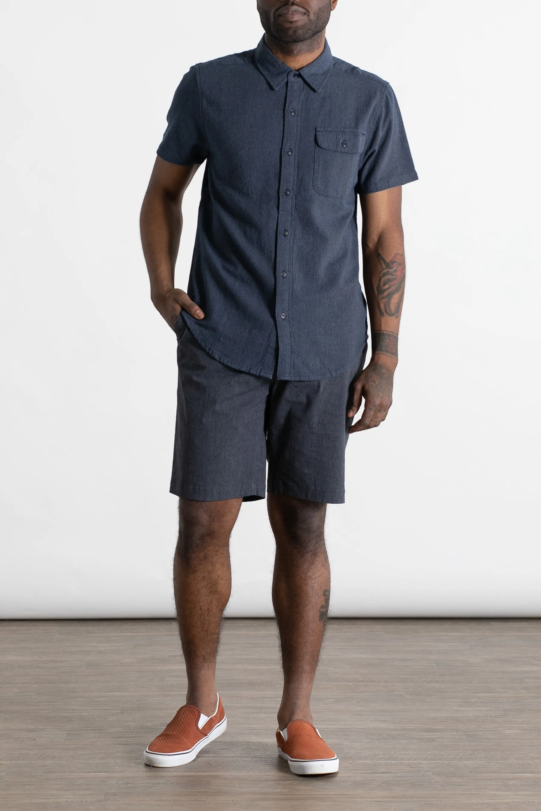 Marten Shirt / Navy Chevron