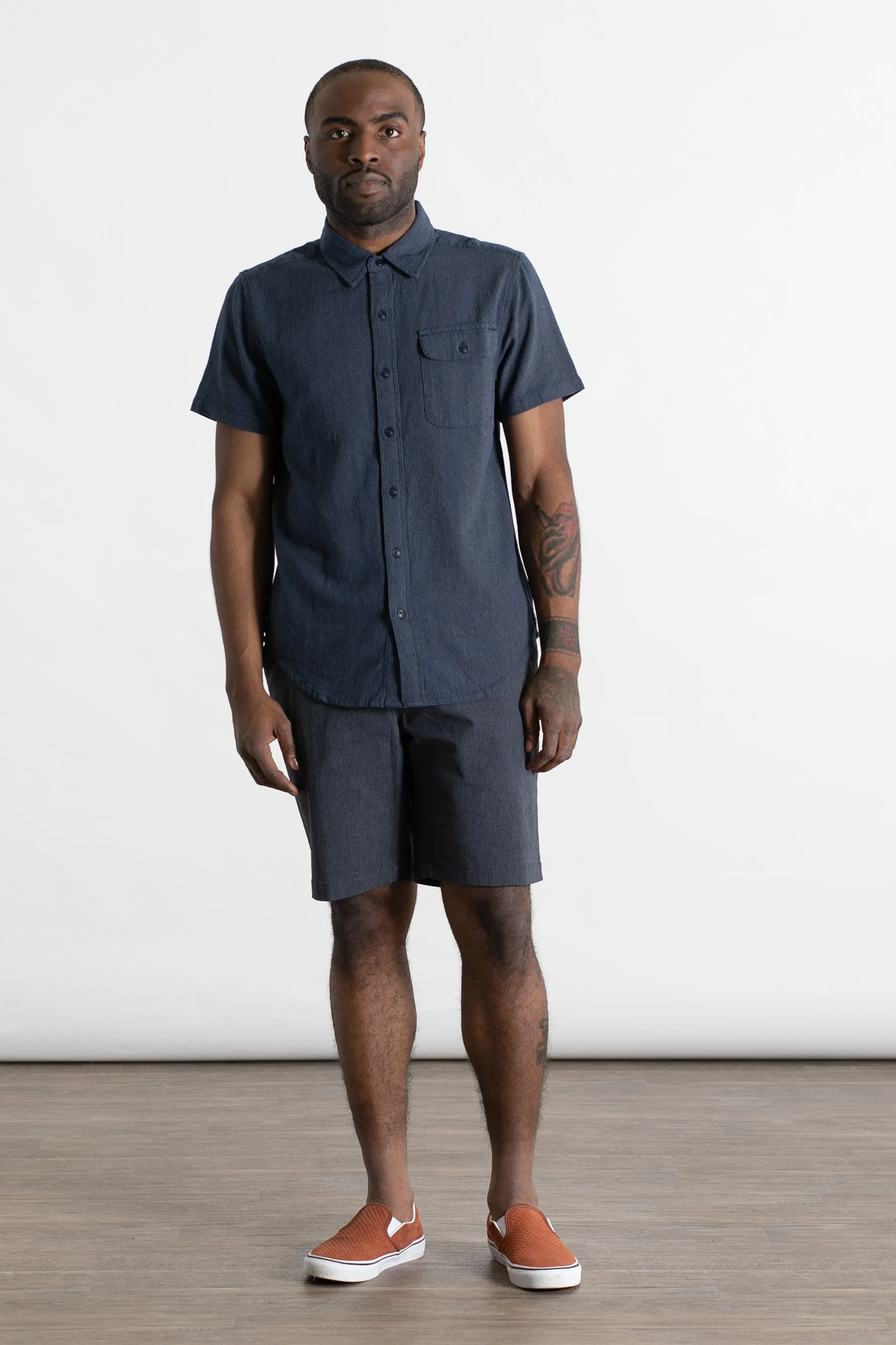 Marten Shirt / Navy Chevron
