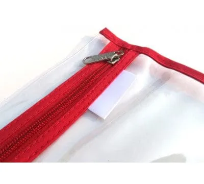 Meeco A4 Book Bag Clear Pvc With Zip Red
