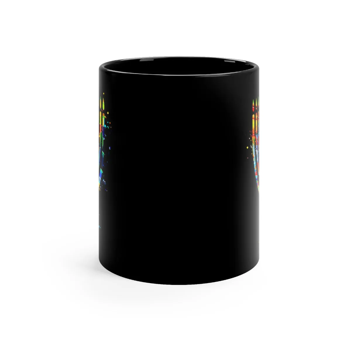 Menorah Black Mug 11oz