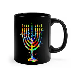 Menorah Black Mug 11oz