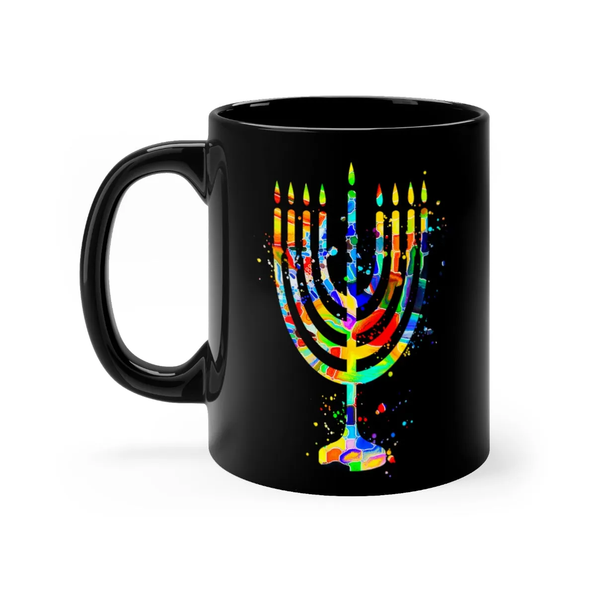 Menorah Black Mug 11oz