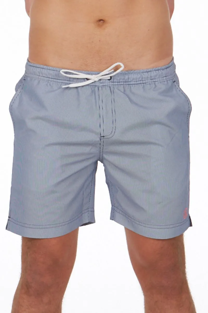 Men's Board Shorts In A Royal Blue Stripe