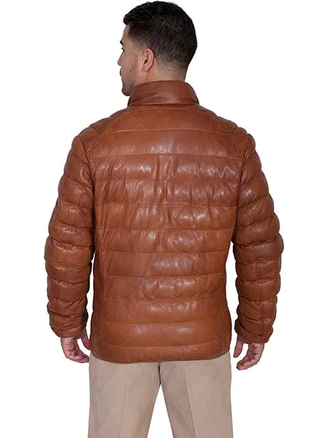 Mens Puffy Leather Jacket
