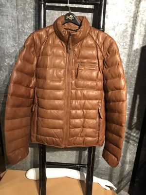 Mens Puffy Leather Jacket